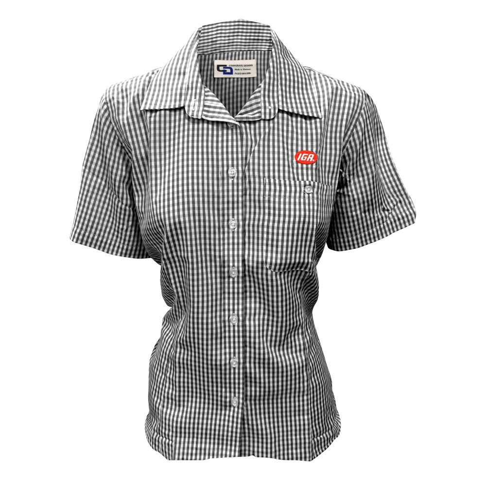 Ladies Short Sleeve Check Shirt