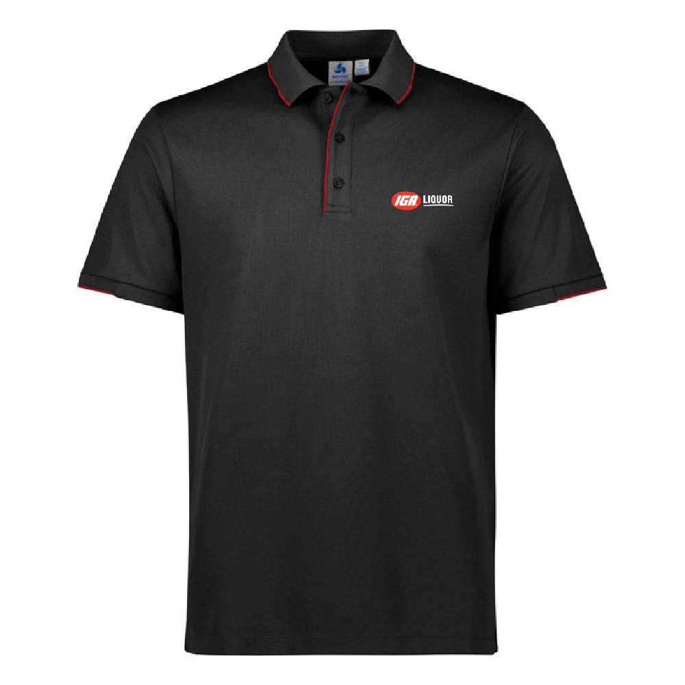 Mens Focus Polo -Black/Red