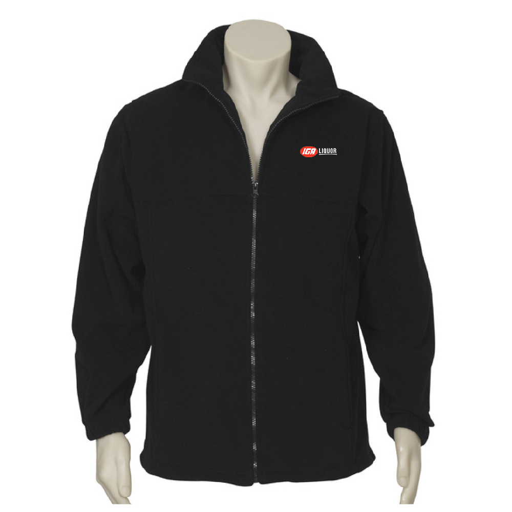 Mens Plain Microfleece Jacket-Black