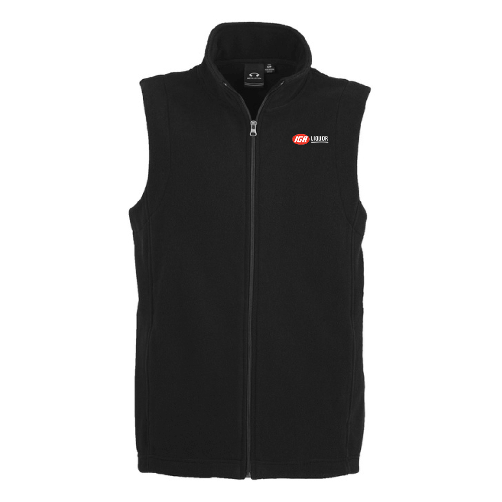 Mens Plain Microfleece Vest-Black
